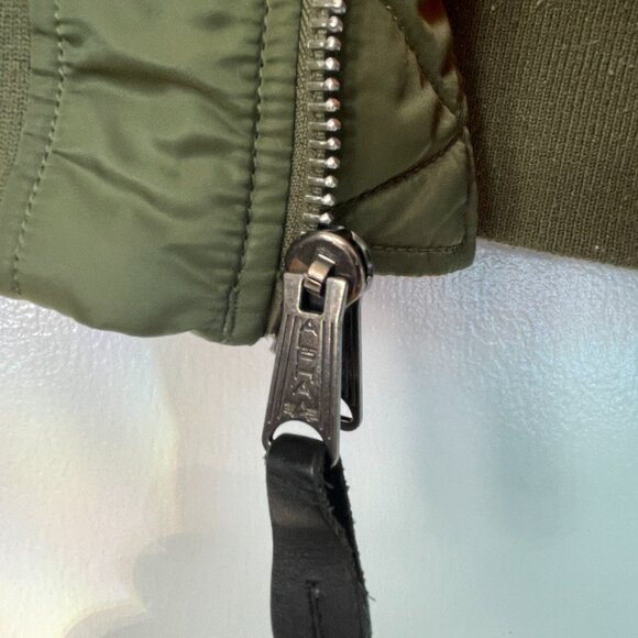 Alpha Industries MA-1 Flight Bomber Jacket - Sage Green/Orange Reversible-Unisex - Picture 12 of 13